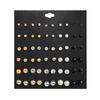 30Pairs Simple Fashion Pearl Bead Diamante Crystal Earrings Ear Stud Set