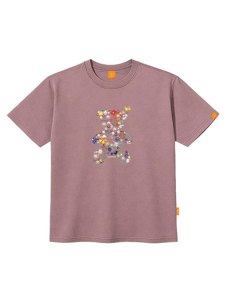 Ellamo Flower Bear Short Sleeve T-Shirt Unisex Plus Size S~4Xl (B Type)
