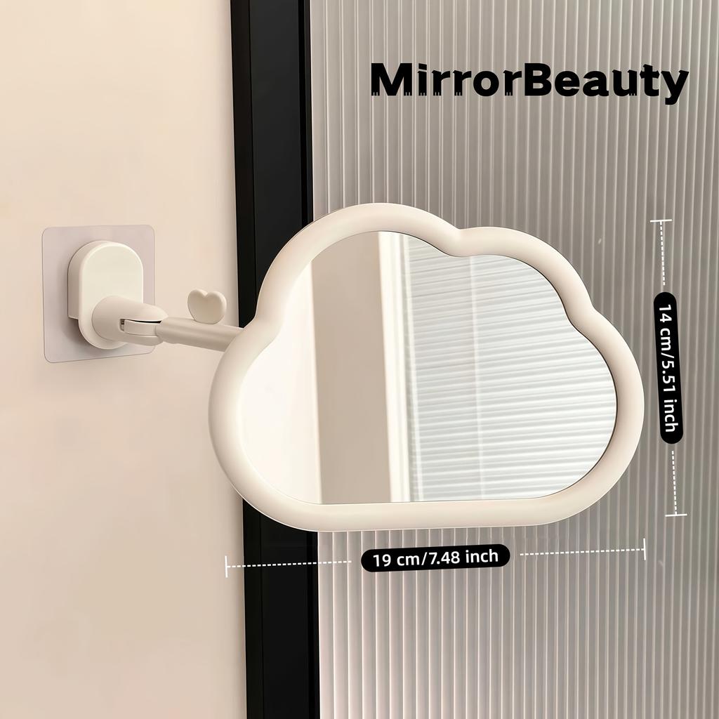 Cloud Bathroom Wall-mounted Makeup Mirror - Freely Adjustable and Retractable, No Need for Drilling, Wall-mounted Makeup Mirror for Dressing Table
