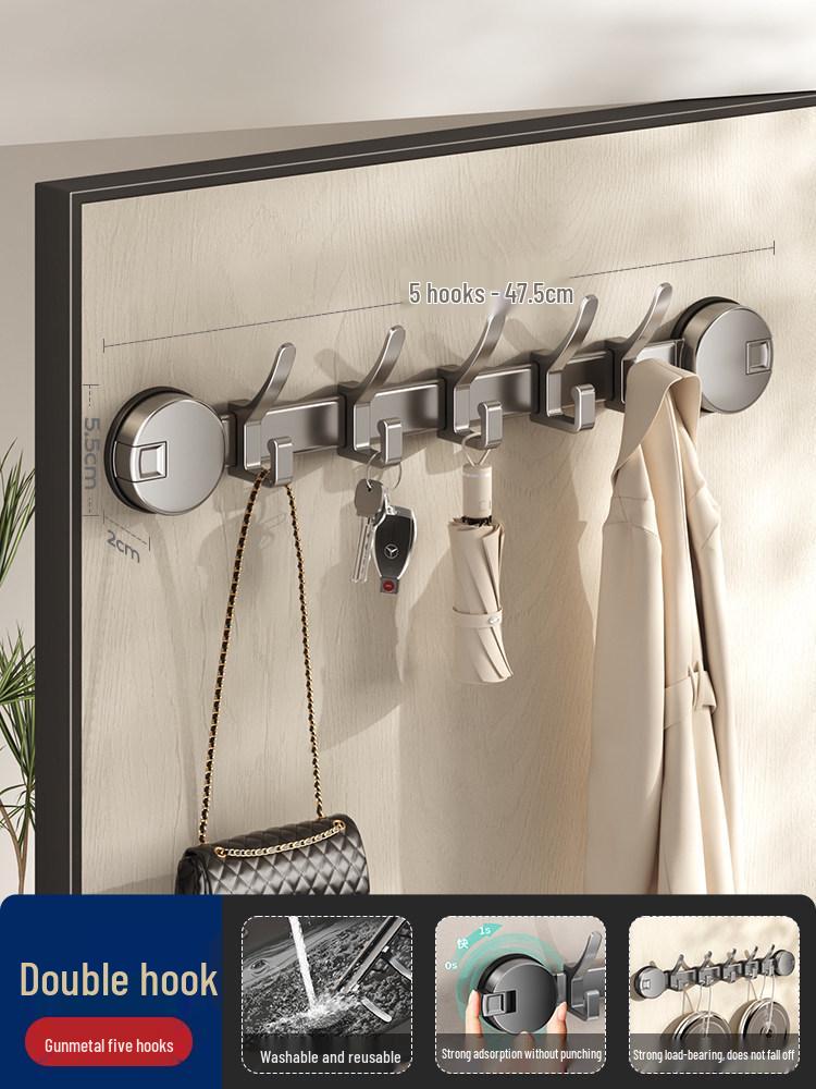 Traceless Suction Cup Wall Hook, No-Punch Strong Vacuum Hook for Door and Bathroom Storage