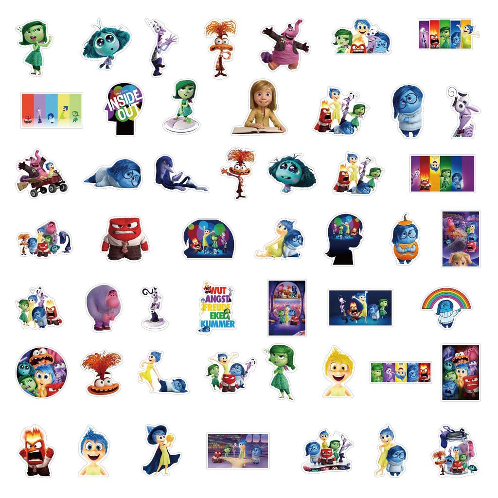 50 Inside Out Cartoon Stickers for Backpacks and Thermos Cups