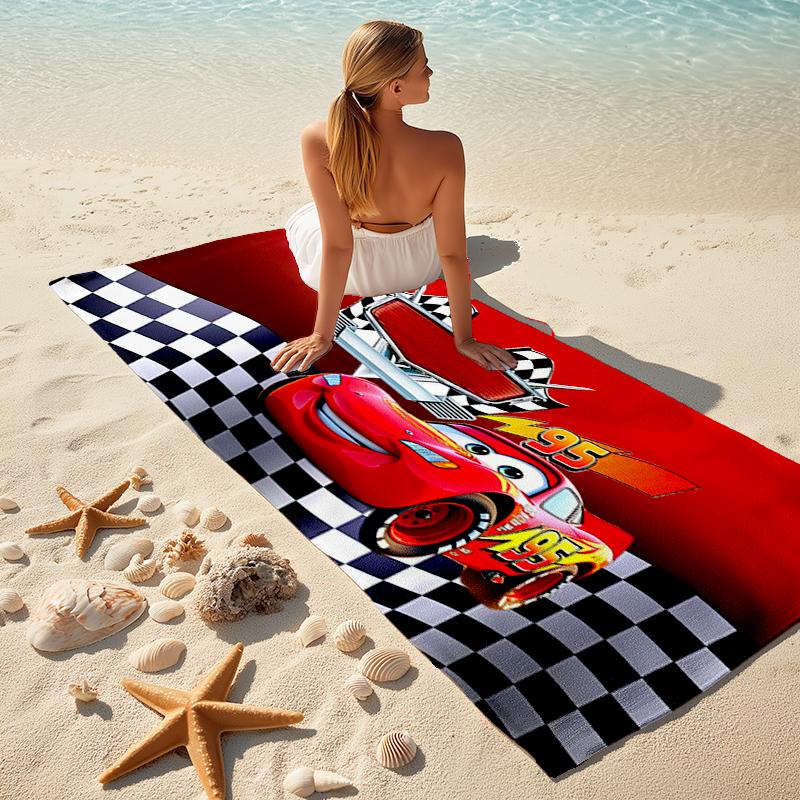 Lightning McQueen Beach Towel Outdoor Camping Beach Towel for Vacation Swim Outdoor Pool Absorbent Bath Towel