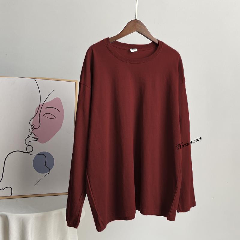 Hirsionsan Basic O-neck 100% Cotton T Shirt Women Loose Oversized Pullover Chic Cusual Tees Female Tops Girl Clothing 16 Colors