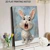 Pearl Painting DIY Kit Surprised Cute Rabbit Design Frameless Shiny Bead Canvas Creative Craft for Home Wall Decor Art Project Gift
