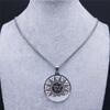 12 Constellations Sun Moon Astrology Stainless Steel Chain Necklace Silver Color Jewelry collier signe astrologique 3425-QKC