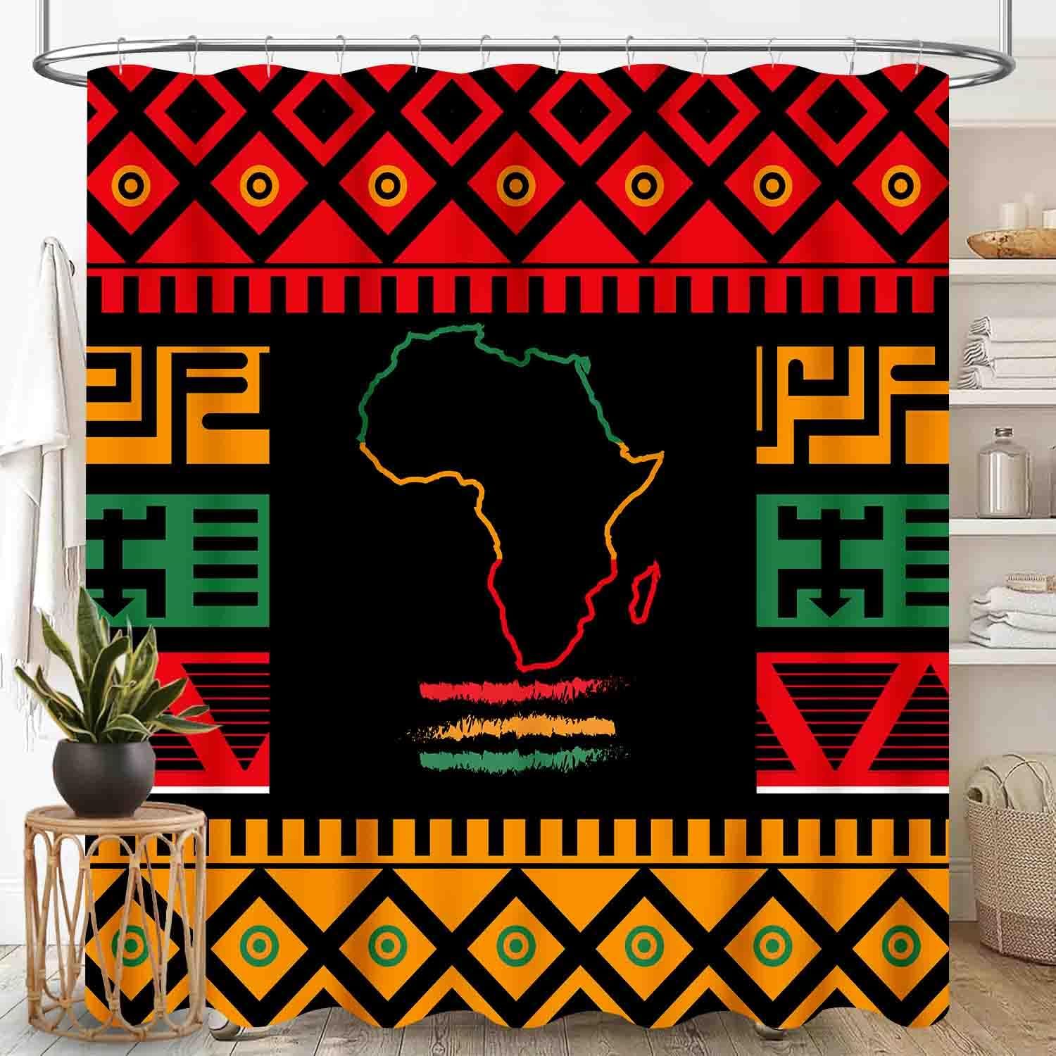 Southwestern Natvie Tribal American Ethnic Western Abstract Geometric Vintage Brown Waterproof Fabric Bathroom Shower Curtain 90x180CM