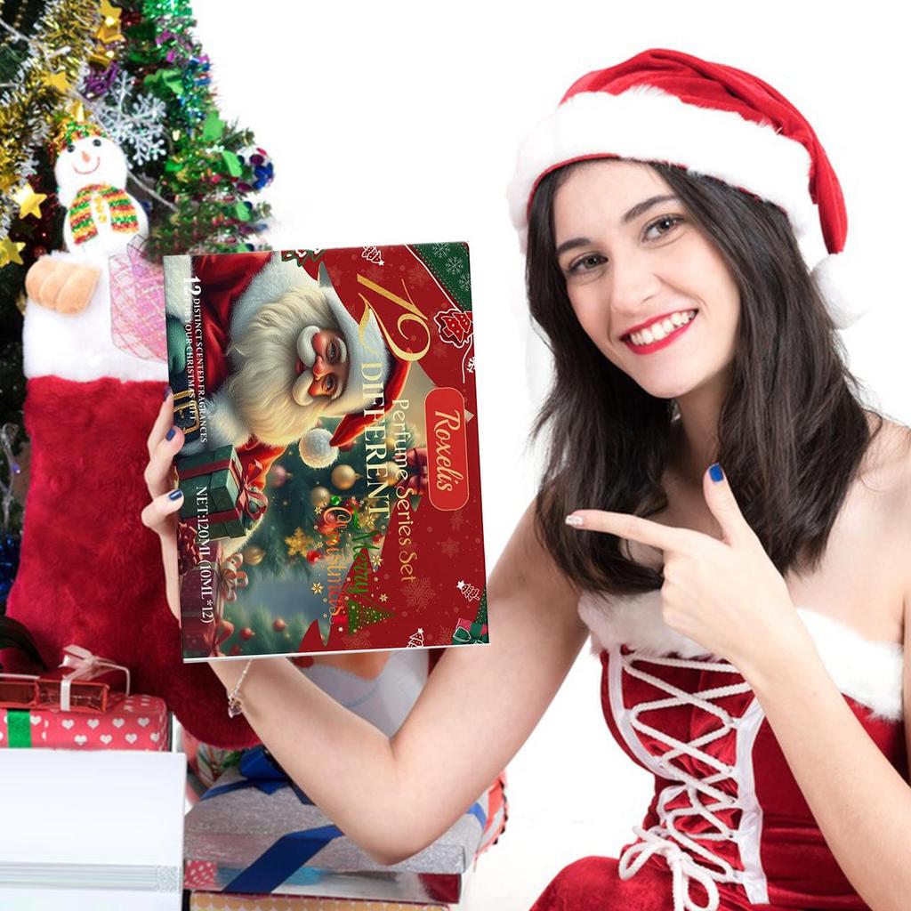 2025 Kalender Advents-Weihnachts-Parfüm Beauty-Pflegeprodukte 12 Stück Reise Größe Duftkalender für den täglichen Date Night