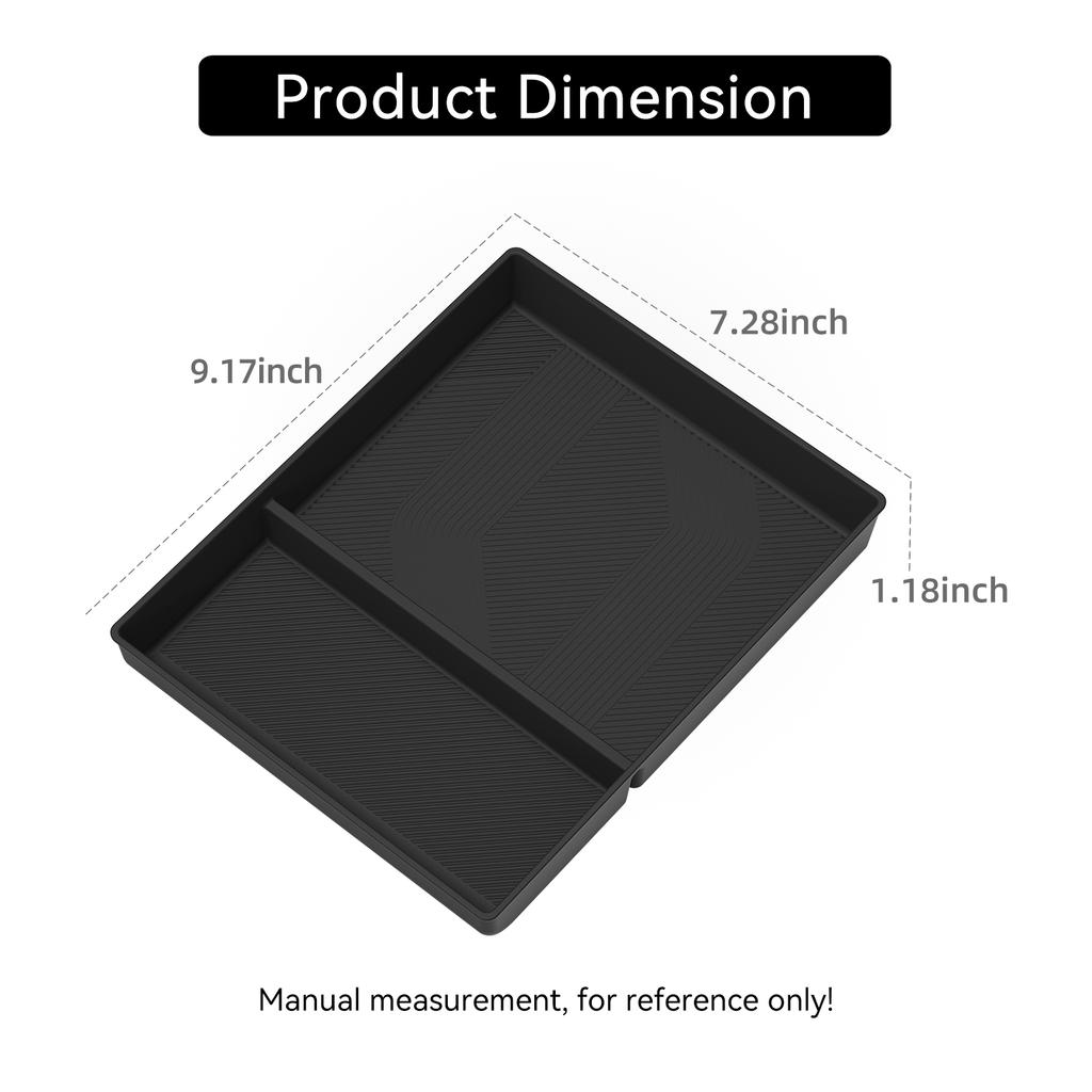 Smabee Left Drive for Ford Explorer 2026 TPE Center Console Armrest Bottom Storage Tray Insert Car Interior Accessories Black