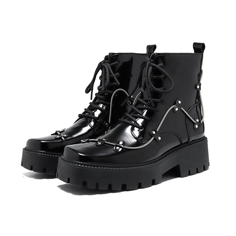 

Новые мужские повседневные ботинки в британском стиле, ботинки с высоким верхом, легкие и удобные, с толстой подошвой и увеличенной высотой. 44 чёрный