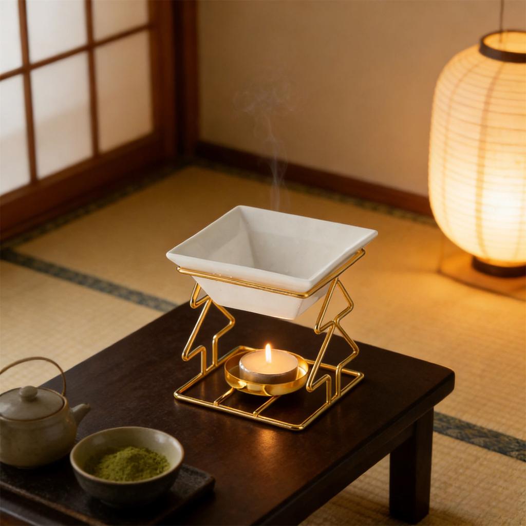 Ceramic Tealight Candle Holder Essential Oil Burners Wax Melt Burners Scented Diffuser for Home Bedroom Office Decors