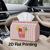 1pc, 2D Flat Printing, Tissue Box Pink Lemonade Ansefuetes Pattern Printed Tissue Box, Durable Decorative Storage Box for Kitchen And Living Room, Dis