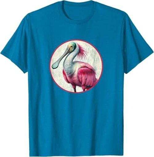 Roseate Spoonbill T-Shirt Retro Bird Tee Design *NEW* 10 Colors by Bird.Fan L
