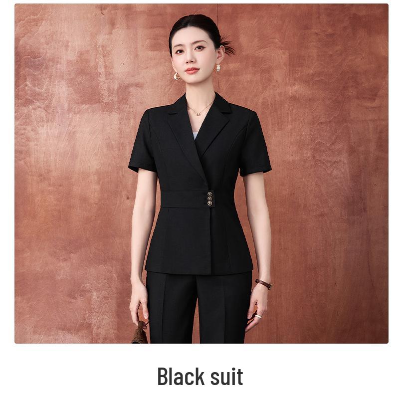 Women's Summer Short-Sleeved Professional Suit - High-End Formal Wear for Interviews and Commute