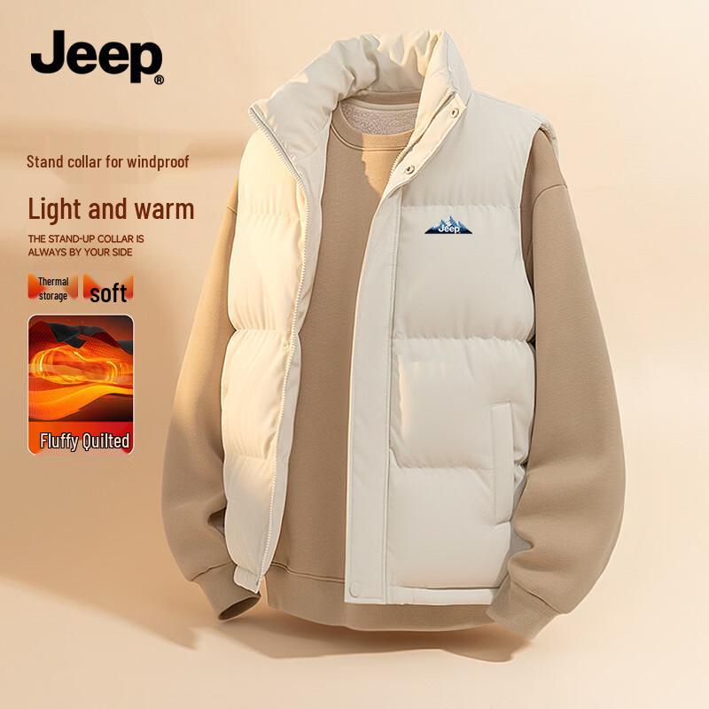 JEEP Men s Winter Stand-Collar Windproof Thermal Vest 4XL