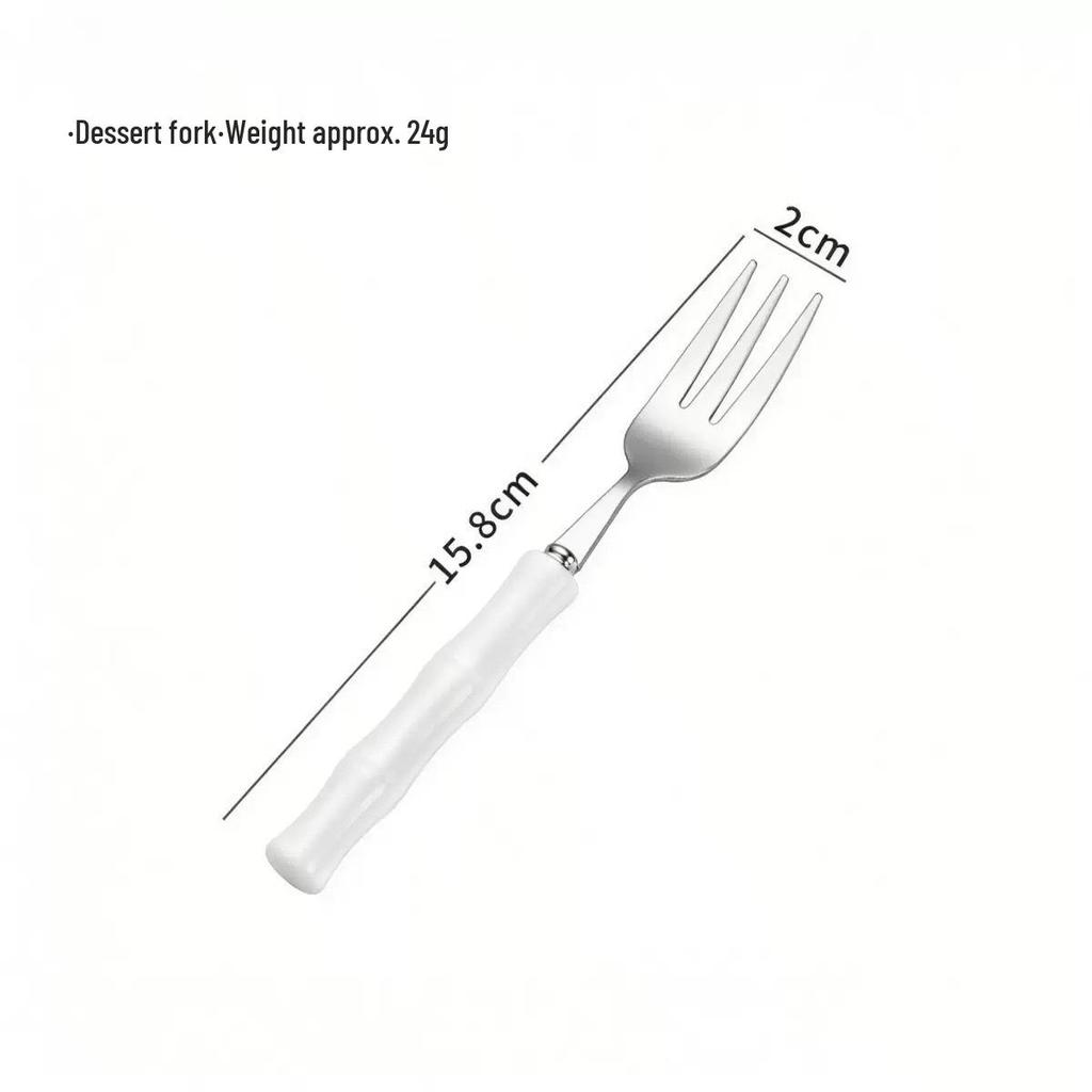 304 Stainless Steel Gold Cutlery Set with Violet Acrylic Bamboo Joint Handles: Includes Knife, Fork, and Spoon for Hotel Light Luxury Use.