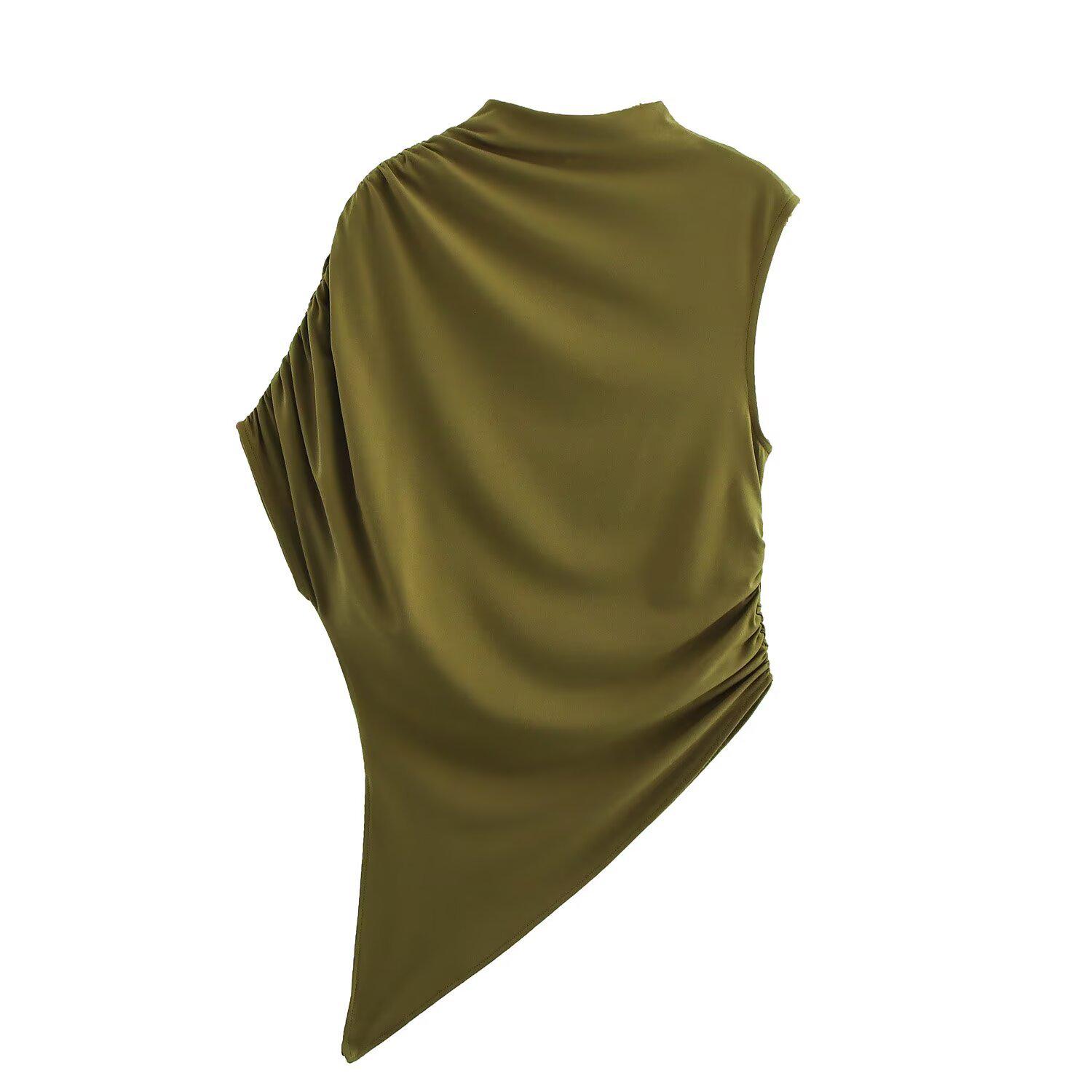 

Весна 2025 Женский топ с открытыми плечами, приталенный, плиссированный – Сексуальный, Элегантный, Чистое Желание Small