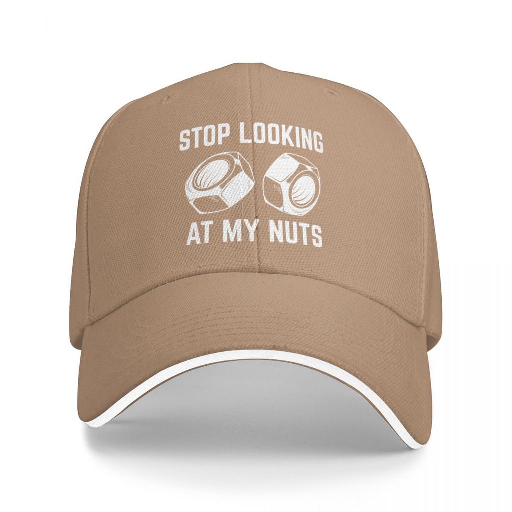 Baseball Caps Stop Looking At My Nuts Funny Graphic Unisex Outdoor Spring Hats