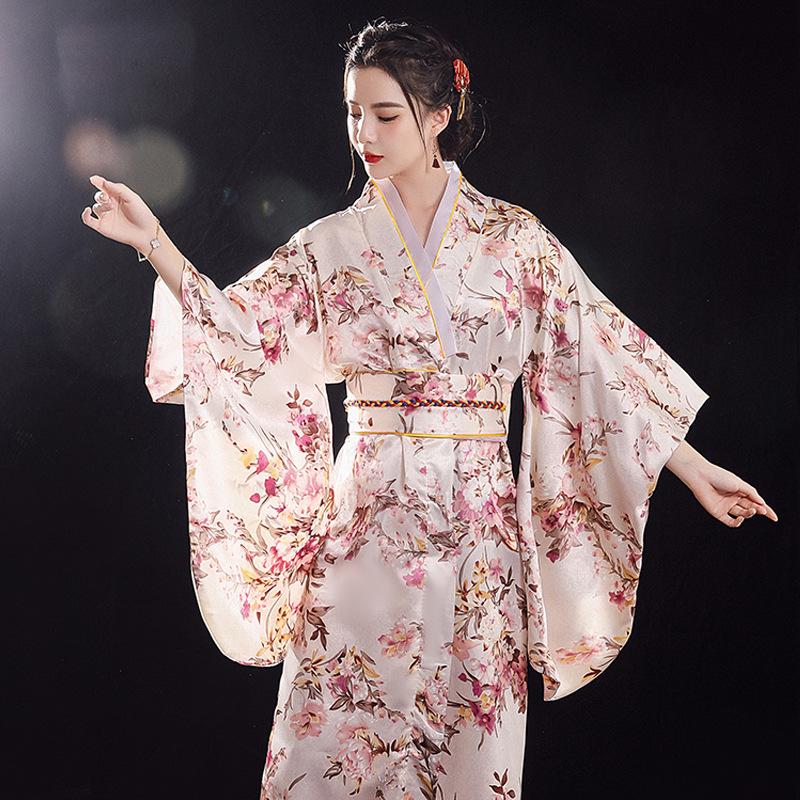 2025 Seiden Plus Size Japanischer Kimono Pyjama - Damen Trendiges Douyin-Inspiriertes Gewand Bademantel Hauskleidung