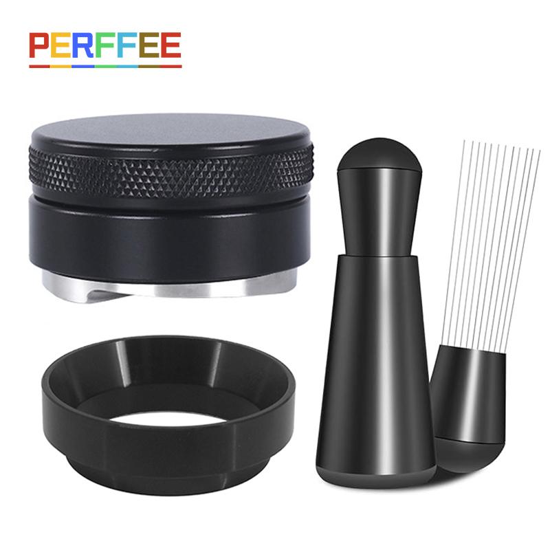 Coffee Distributor Espresso Distribution Tool and WDT Tool and Coffee Dosing Ring Set 58mm/53mm/51mm Espresso Accessories Kit
