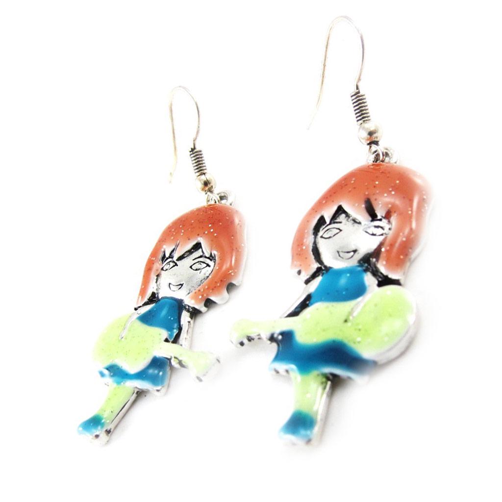 NOA [J1756] - Boucles Créateur 'Rockeuse' bleu vert