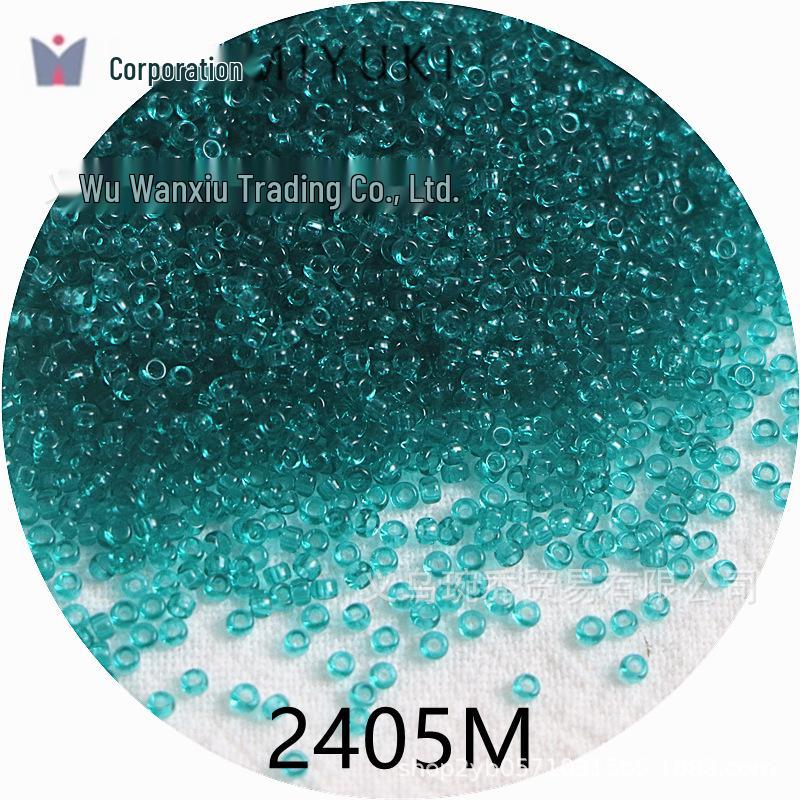 1.5mm Transparent Miyuki Glass Seed Beads for DIY Hairpins, Embroidery, and Bracelet Crafting.