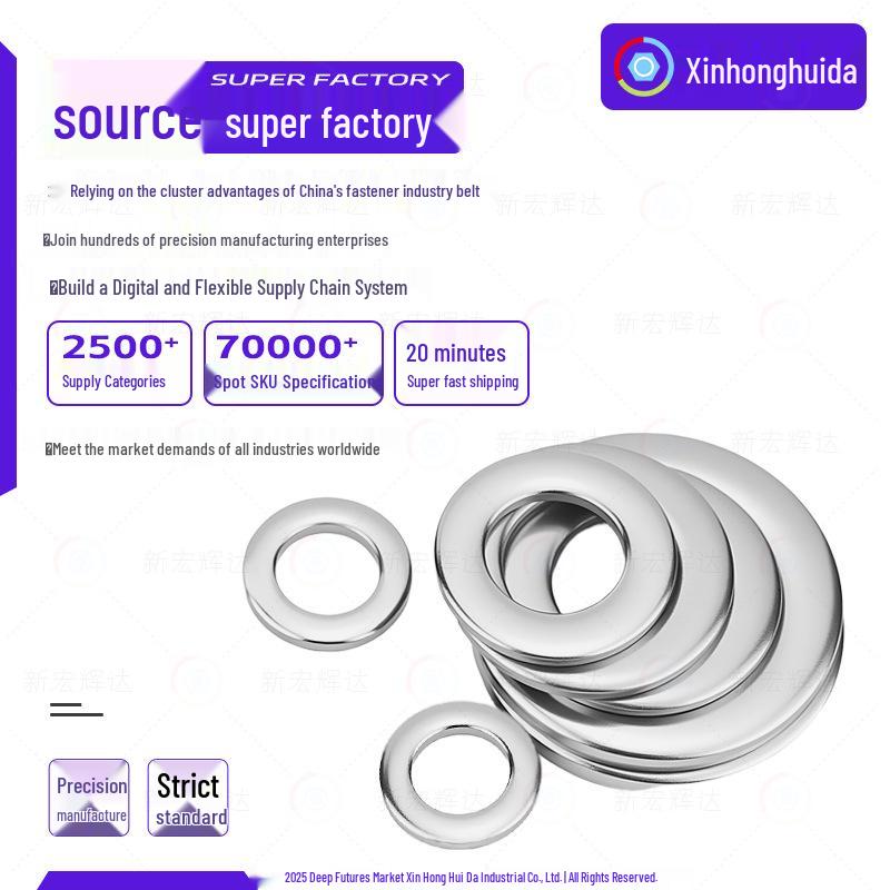 

304 Stainless Steel Grade A Round Flat Washers – Sizes M2 to M24 M2*4.5*0.3