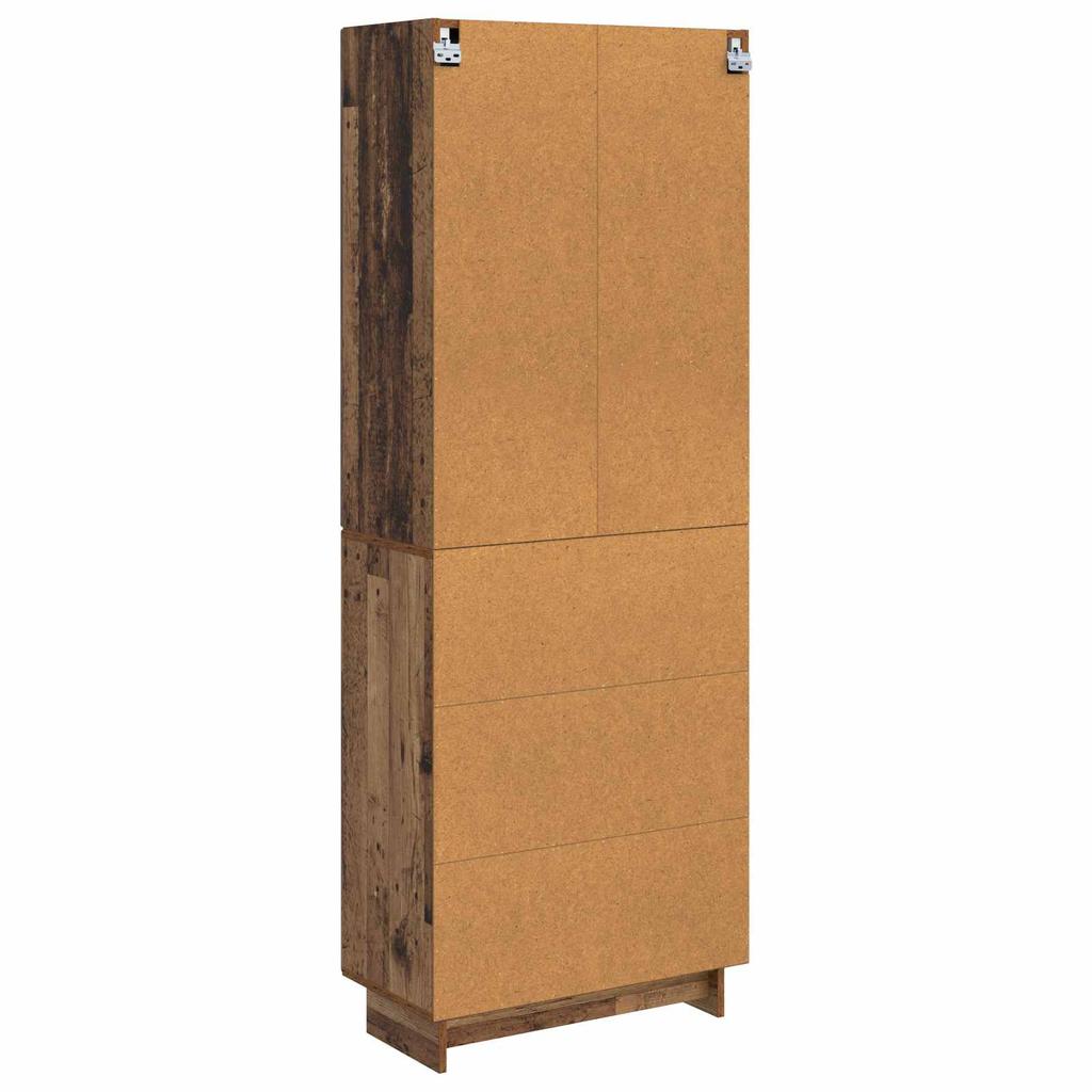 2 Piece Cabinet Set Reclaimed Wood Look 66 x 34.5 x 90 cm Particleboard