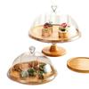 Round Dessert Tray with Transparent Lid - Fruit Tasting Display Cover