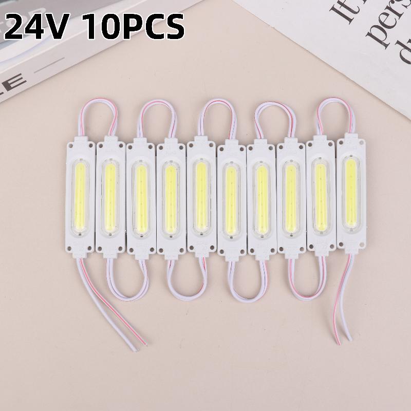 10Pcs/Lot 12V/24V Multicolour Led Modules Cob Light Backlight Shop Banner Waterproof Ip65 Decorations Warm White