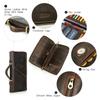 CONTACT'S Genuine Leather Men Handbag Passport Cover Card Holder Pen Slot Family Travel Passport Clutch Bag