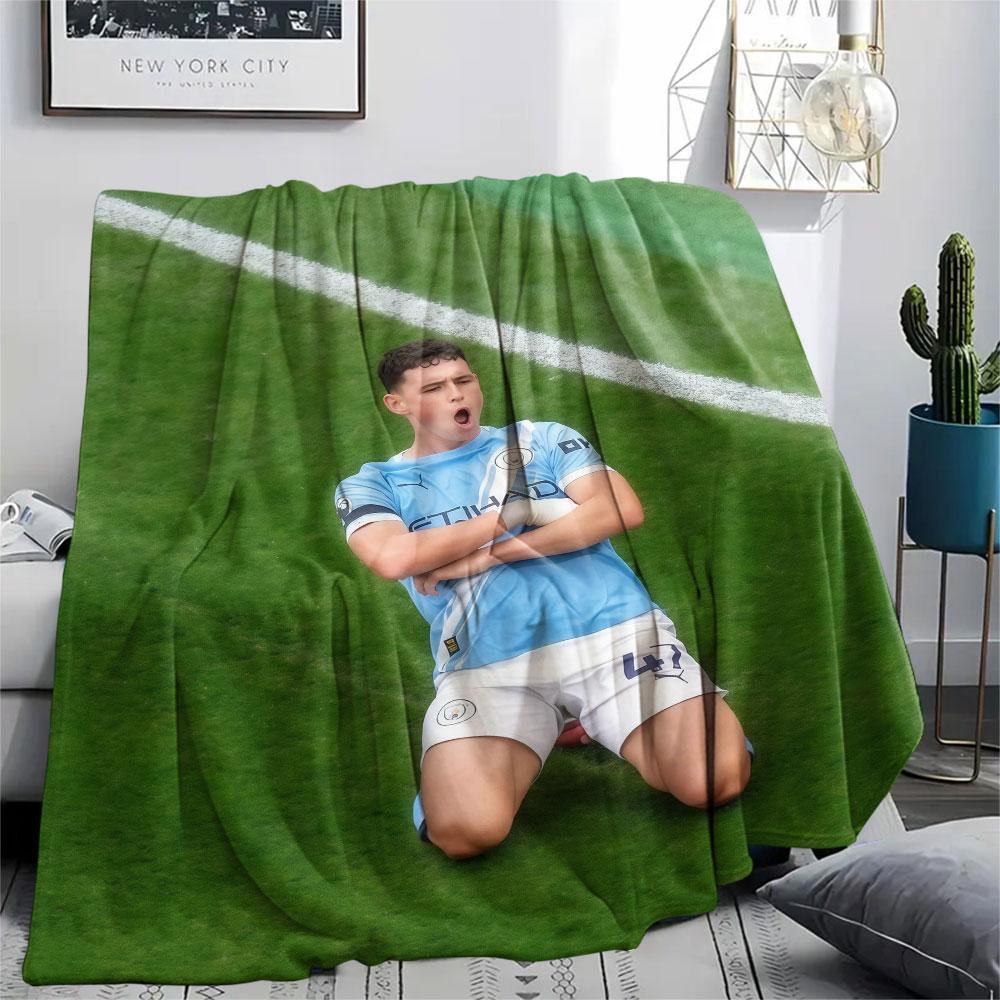 Phil Foden Printed Flannel Blanket, Soft Throw for Bedroom Sofa, Washable, Fan Merchandise, Great Gift.