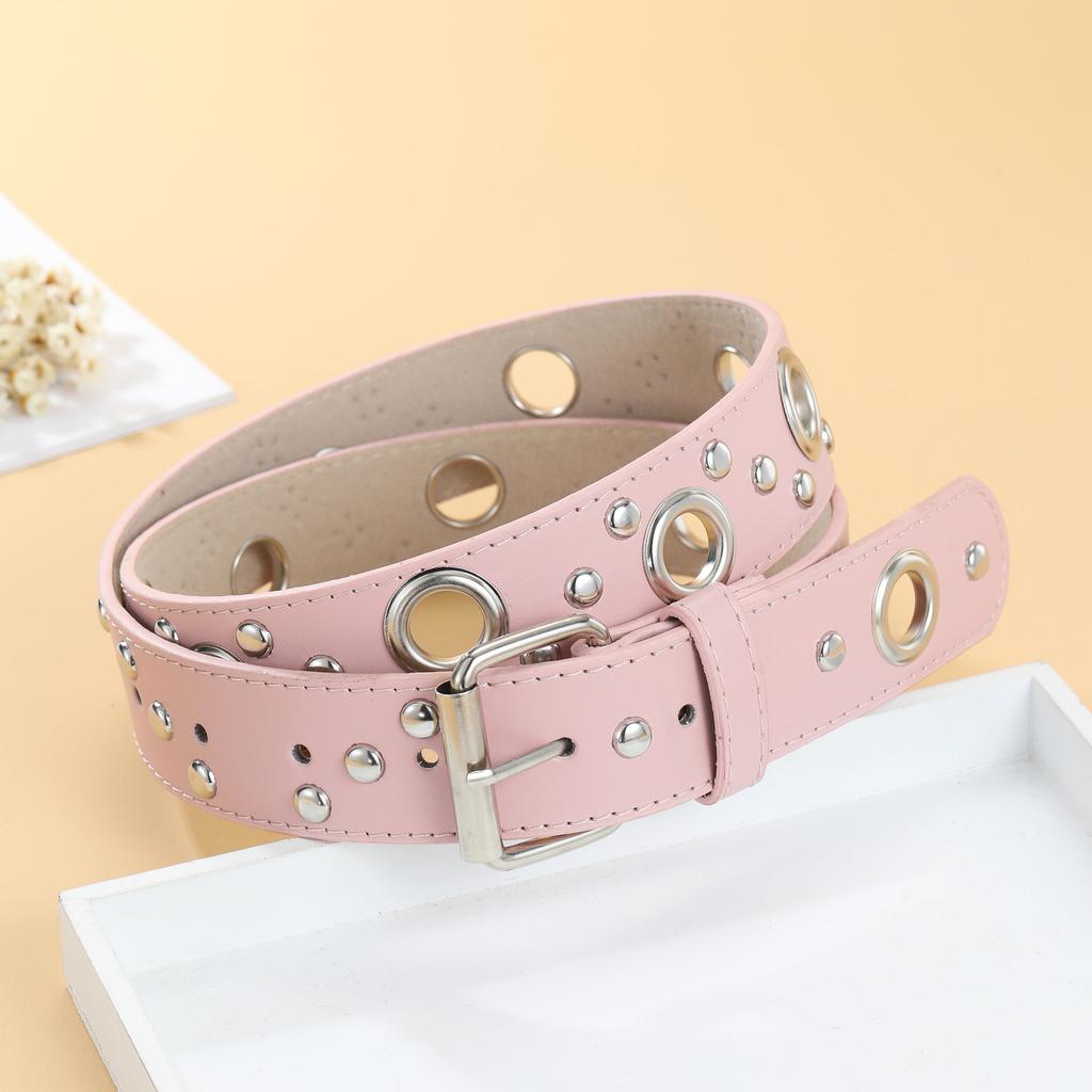 Air Eye Rivet Belt Personality Women'S Belt Hollow Punk Wind Pin Buckle Belt Women