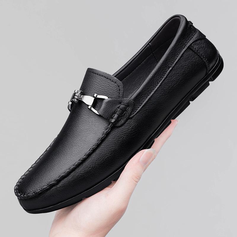 Fashion Genuine Leather Men's Loafers Classics Business Dress Shoes Moccasins Slip on Flats New Driving Shoes Leisure Walk Casual Shoes