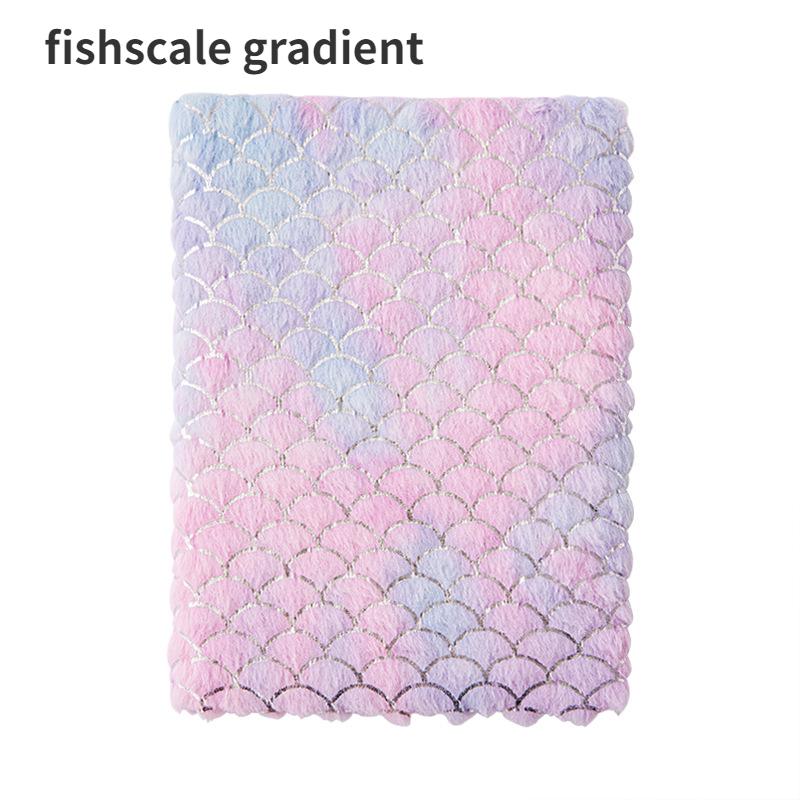 

Плюшевый блокнот 2024, 80 листов/160 страниц, дневник студента с градиентом, блокнот Fishscale Gradient