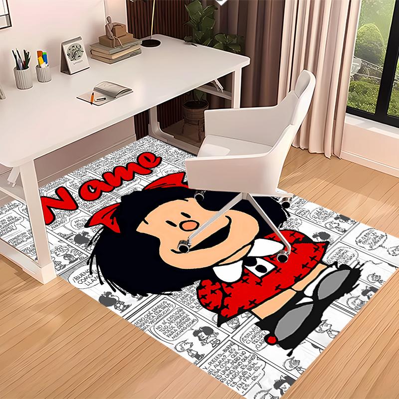 Custom Personalization Mafalda Print Area Rug - Soft, Washable Non-Slip Indoor Mat,Living Room,Home&Office Decorative Rug