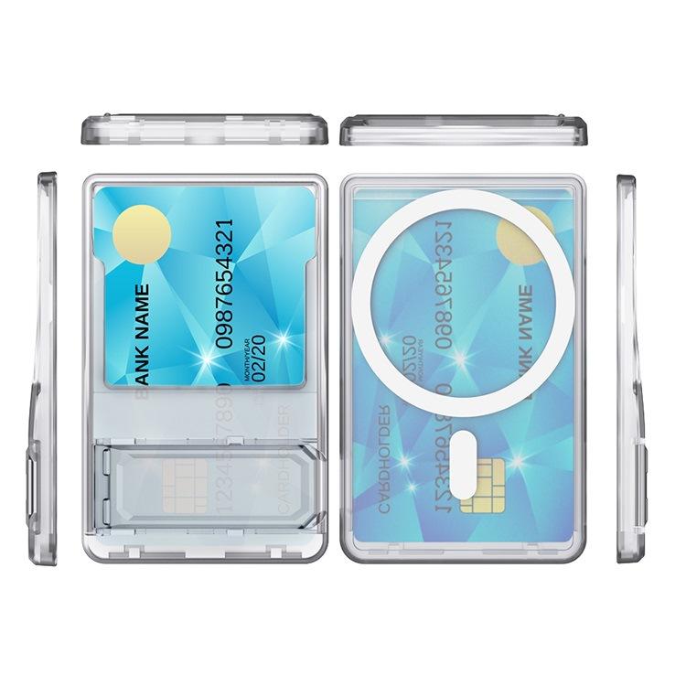 PC Transparent Magnetic Card Bag Bracket Is Suitable for Apple 11/11magsafe Magnetic Card Sleeve Card Clip Logo Customization