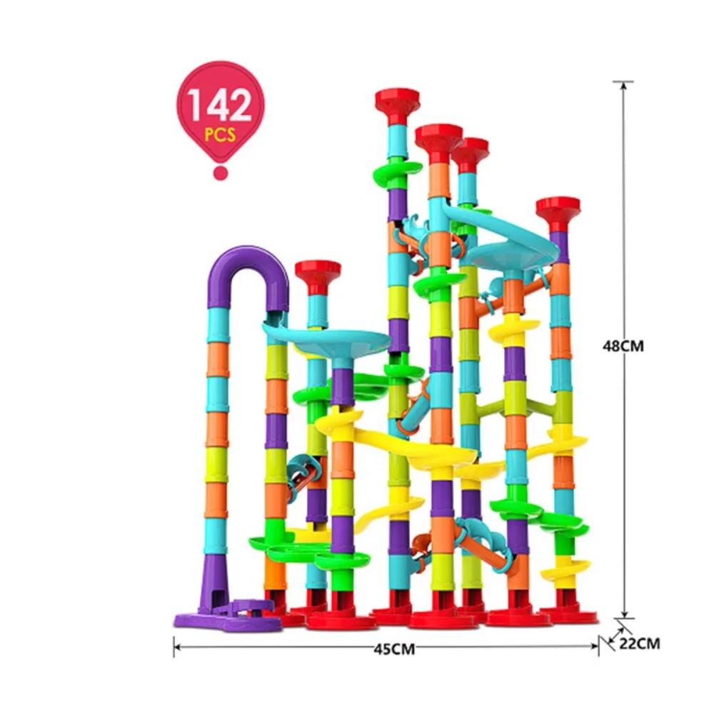 Marble Run Race Track Building Blocks Kids 3D Maze Ball Roll Toy DIY Marble Run Race Coaster Set 80/105/109/133pc Christmas Gift