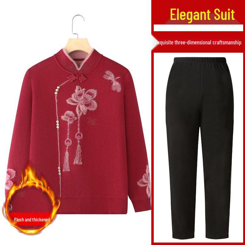 Damen Herbst/Winter Strickpullover - Gemütliche Samtgefütterte Strickjacke für Mütter