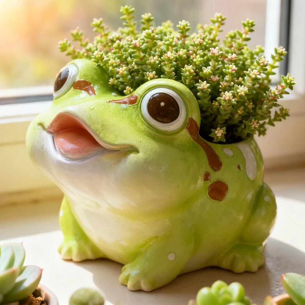 Süßer Cartoon Frosch Blumentopf Sukkulentenpflanze Dekorative Pflanzgefäße Gerät Kreative Persönlichkeit Schreibtisch Topfpflanze Ornament