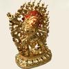Zorniger Lotus Meister Vergoldet Kupfer Kundenspezifische Buddha-Statue Heimschmuck Tibetische Geheime Buddha Anbetungsstatue