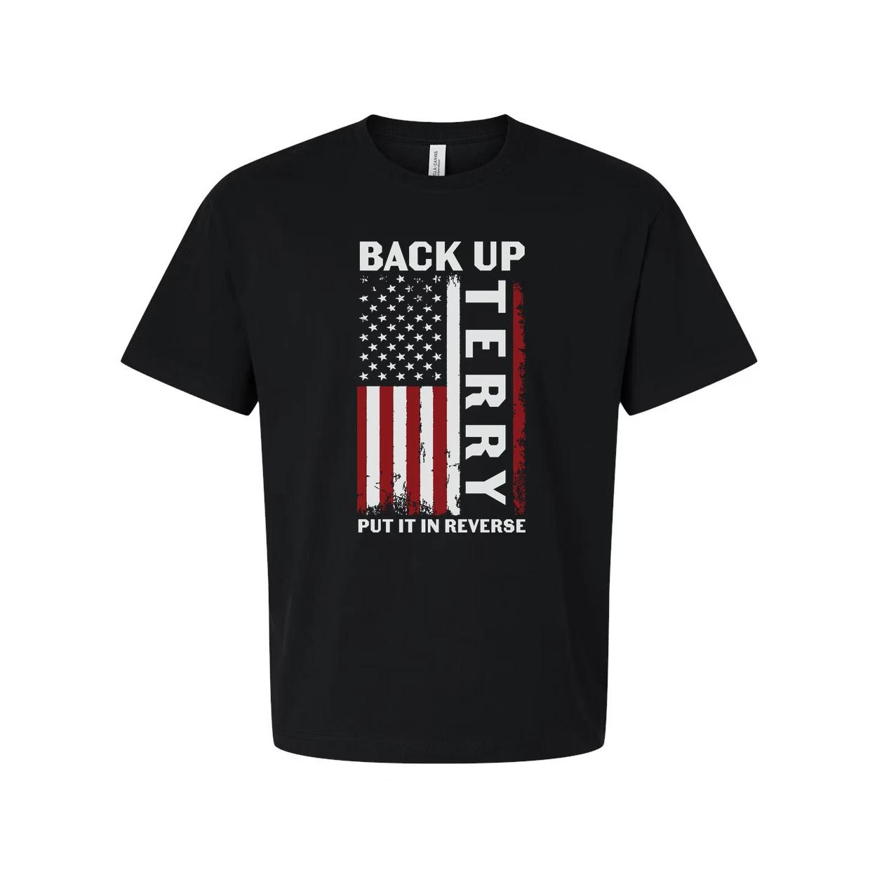 

Unisex American Flag Graphic T Shirt With Distressed Liberty Vertical Text And B XL