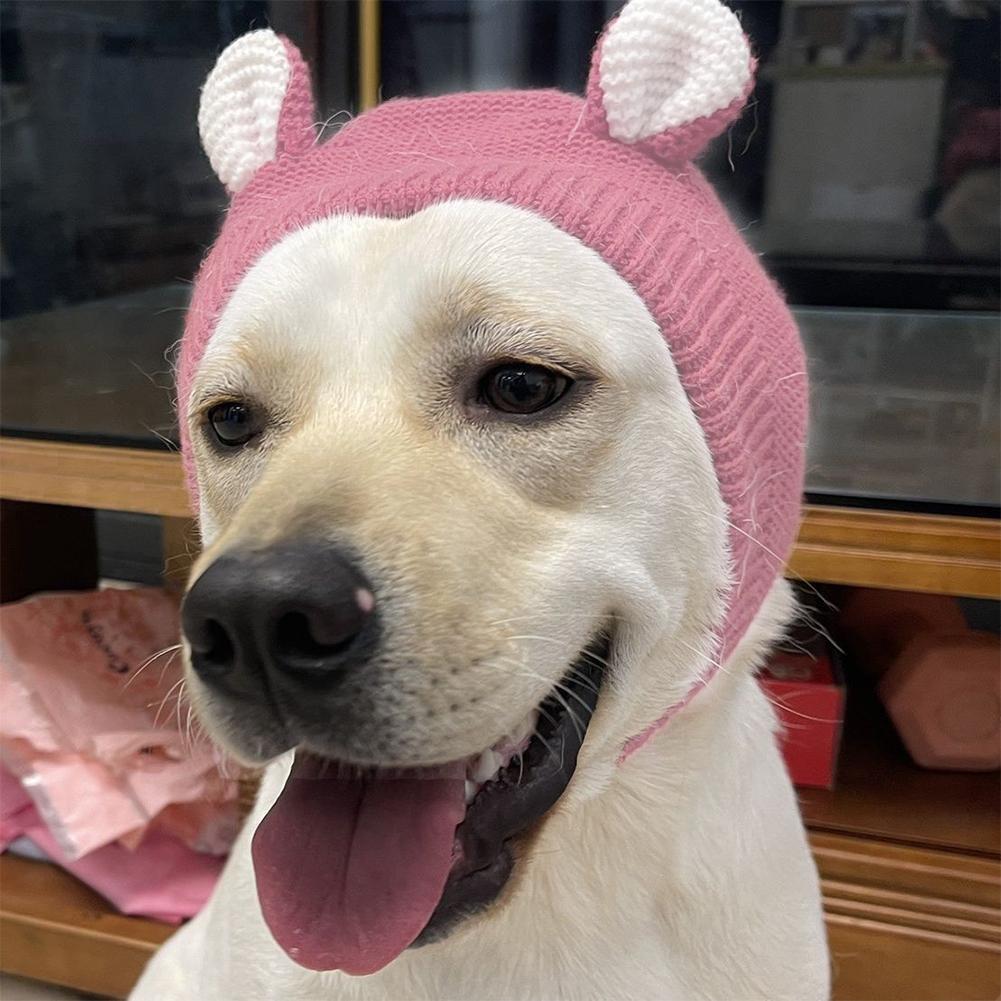 Winter Warm Dog Hat Ear Muffs Noise Protection Windproof Pet Ears Covers Knitted Earmuffs For Small Medium Puppy Accessories