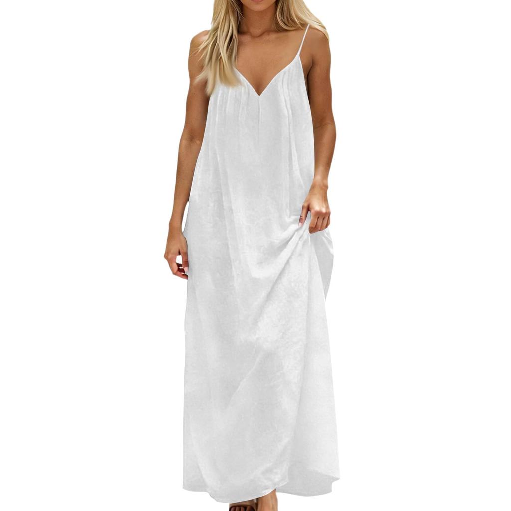 Women's Backless V-Neck Strapless Dress Backless Casual Dress