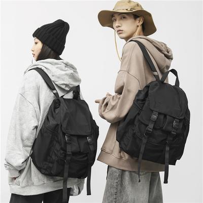 Large Capacity Tooling Style High School Student Schoolbag Men's New Fashion Casual Solid Color Backpack