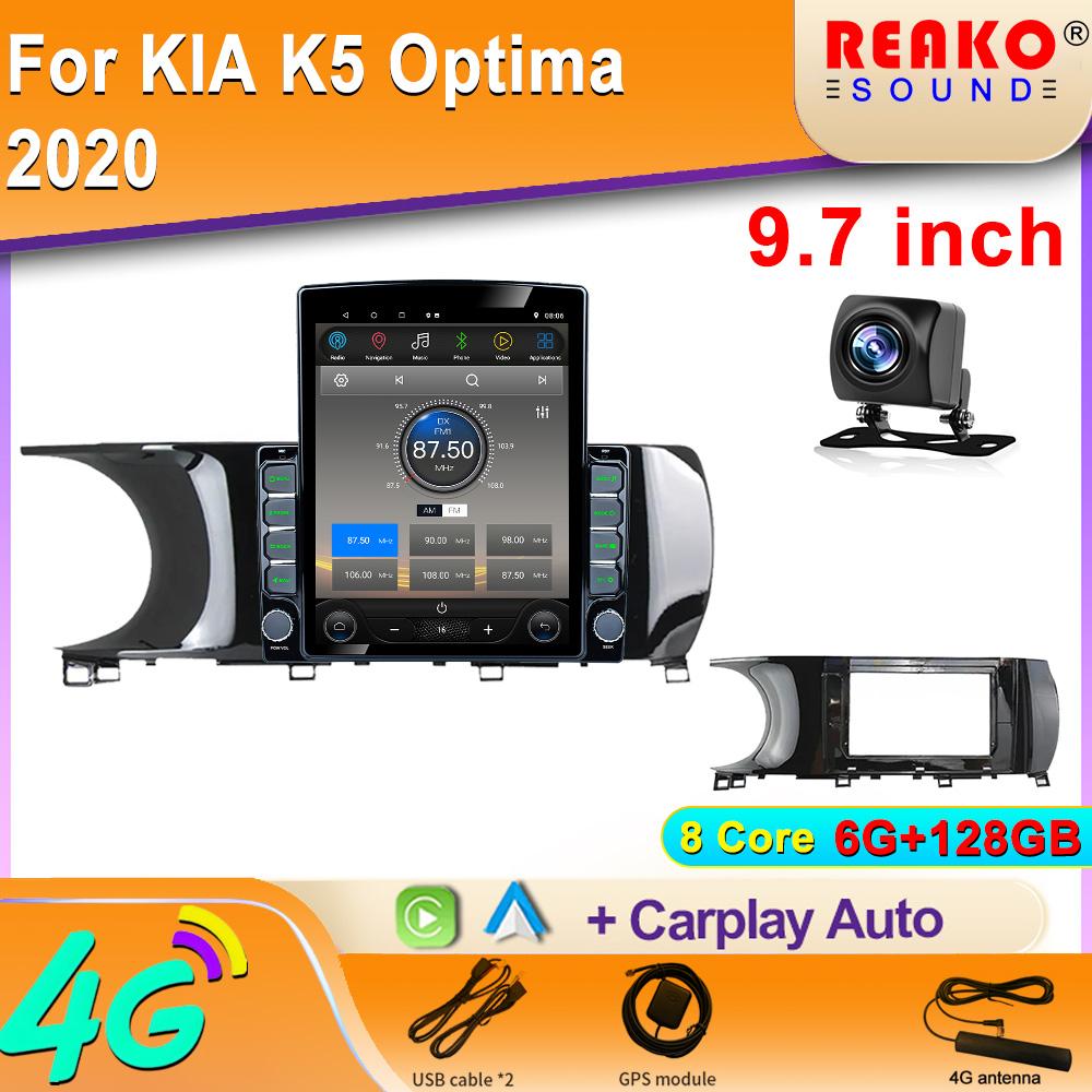 9.7" Vertical Style Tesla Screen Android Car Radio for KIA K5 Optima 2020 Multimedia Player Carplay GPS Navigation video