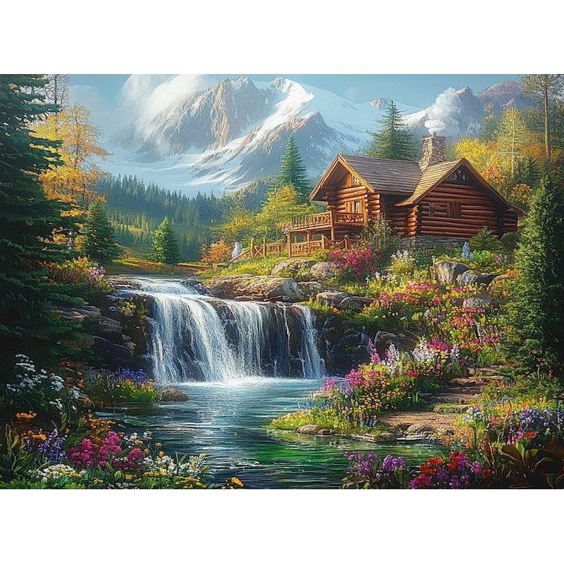 CHENISTORY DIY Ölmalerei nach Zahlen Hauslandschaft nach Zahlen Acrylfarbe Wandkunst Bilder Handgemaltes Leinwand Home Decor