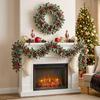 Artificial Red Berry Christmas Wreath & Greenery Ornaments for Home Decor
