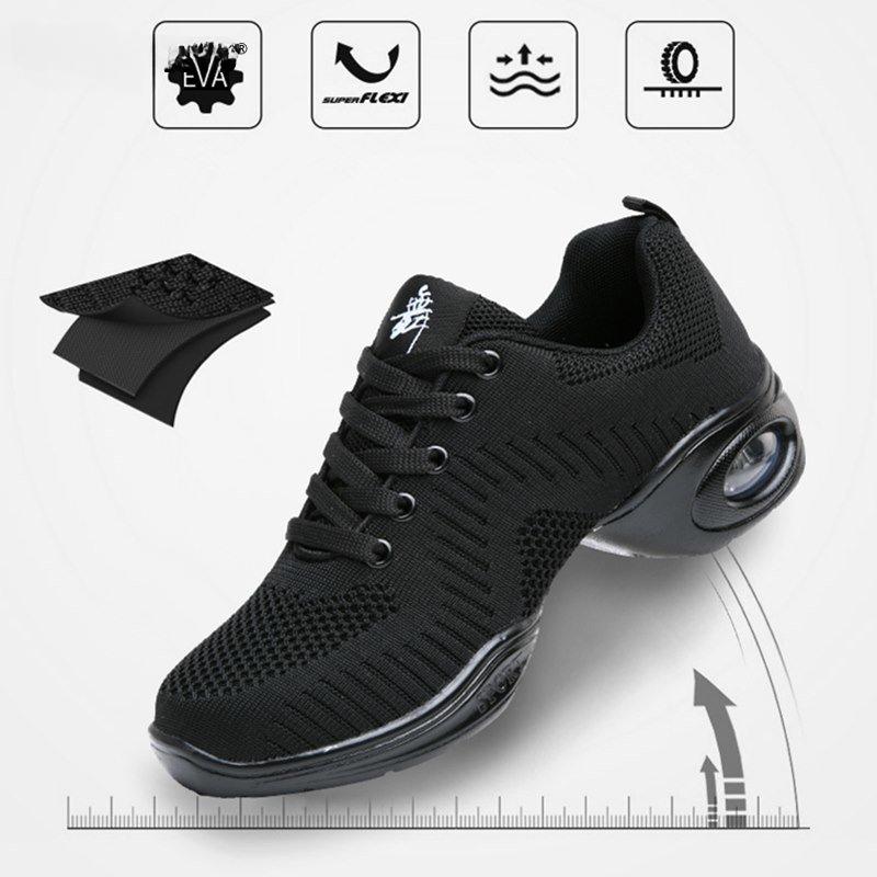 NEW Modern Dance Shoes Woven Mesh Comfortable Sneakers Women Soft Outsole Sport Breath Modern Jazz Sports Feature Shoes