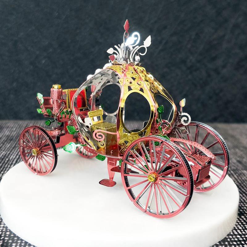 All-Metal 3D Pumpkin Carriage Puzzle: DIY Stainless Steel Model, Glue-Free