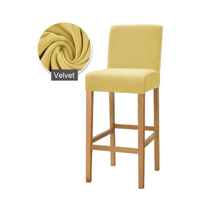 1 /2 /4 /6 Pieces Velvet Material Bar Chair Cover Large Elastic High Stool Chair Protector Seat Case Used For Dining Room